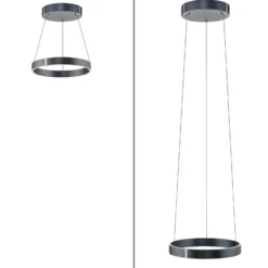Lámpara colgante LED PURE E-Clipse, gris místico, Ø 50 cm, CCT
