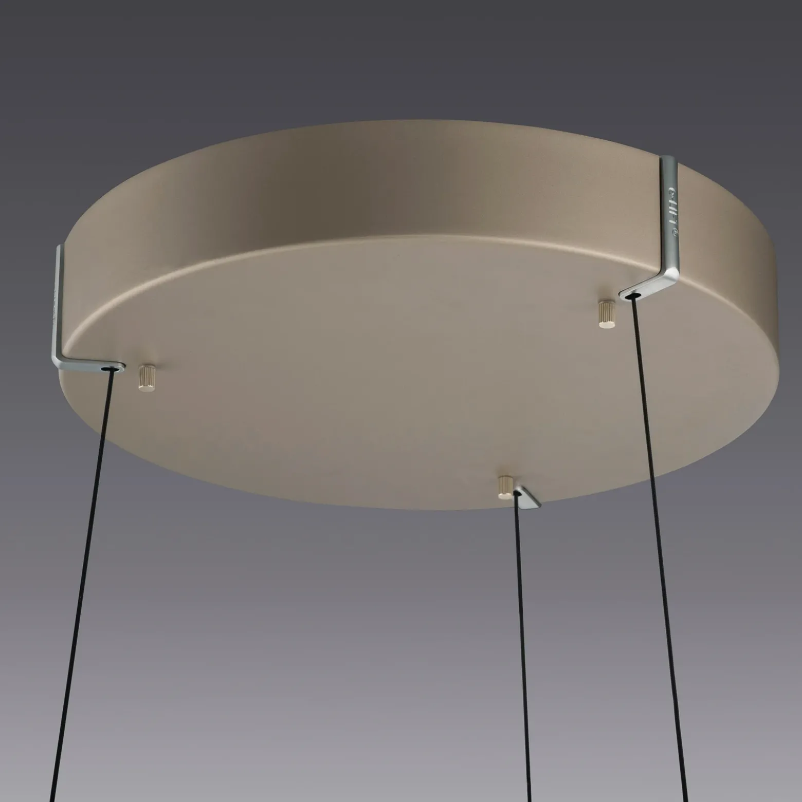 Lámpara colgante LED PURE E-Loop, color bronce, Ø 50 cm, aluminio CCT