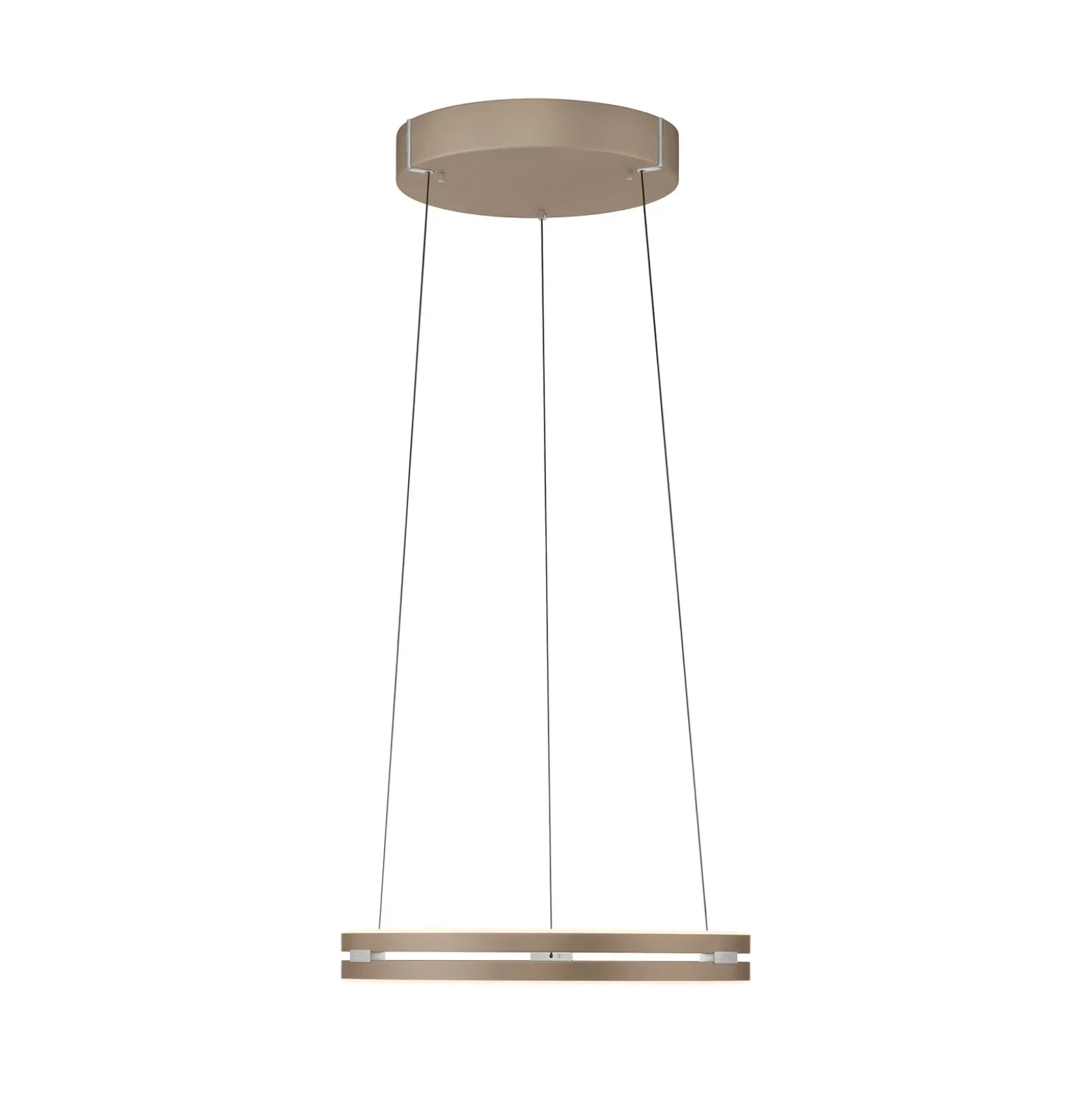 Lámpara colgante LED PURE E-Loop, color bronce, Ø 50 cm, aluminio CCT