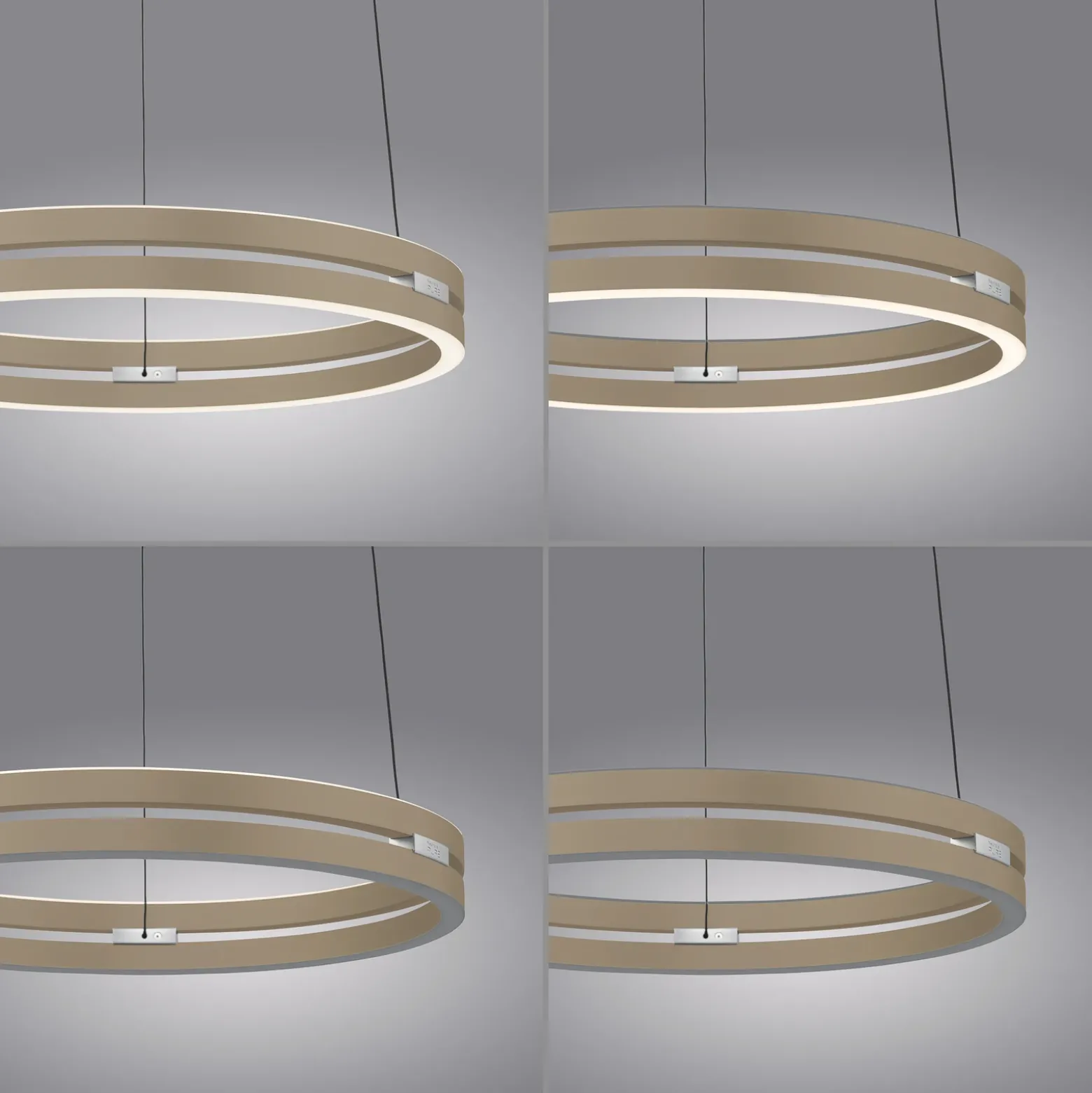 Lámpara colgante LED PURE E-Loop, color bronce, Ø 50 cm, aluminio CCT