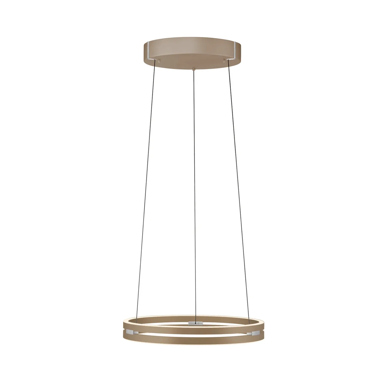 Lámpara colgante LED PURE E-Loop, color bronce, Ø 50 cm, aluminio CCT