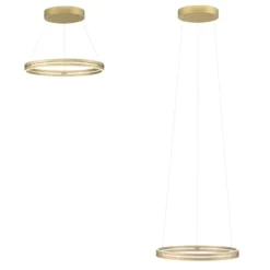 Lámpara colgante LED PURE E-Loop, marfil dorado, Ø 70 cm, aluminio, CCT