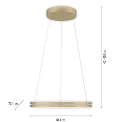 Lámpara colgante LED PURE E-Loop, marfil dorado, Ø 70 cm, aluminio, CCT