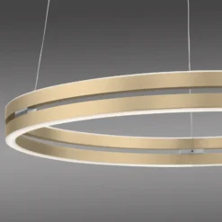 Lámpara colgante LED PURE E-Loop, marfil dorado, Ø 70 cm, aluminio, CCT