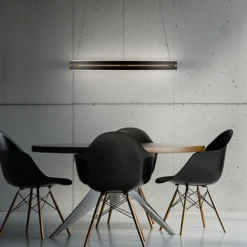 Lámpara colgante LED PURE E-Loop, roble/perla negra, Ø 70 cm aluminio, CCT
