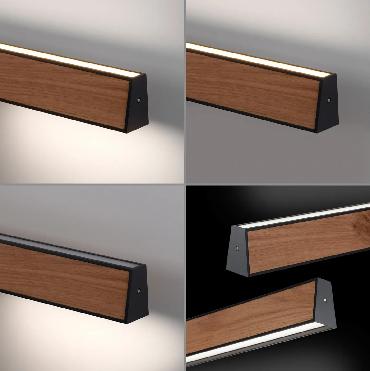 lámpara colgante LED PURE E-Motion, roble/perla negra, CCT
