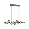 lámpara colgante LED PURE E-Popup, platino, cristal, CCT, 18 lámparas.