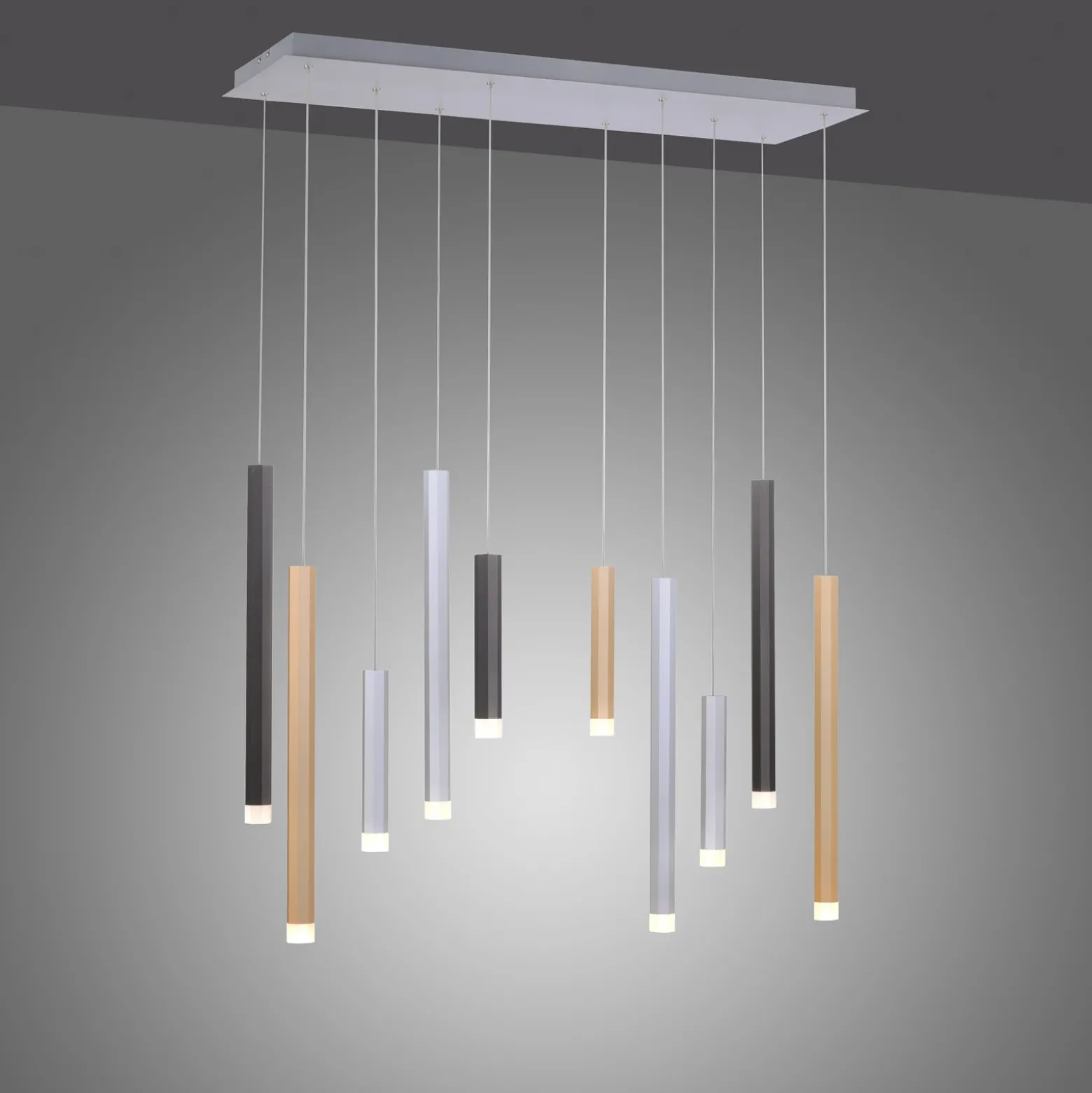 Lámpara colgante LED PURE Gemin, multicolor, de 10 luces