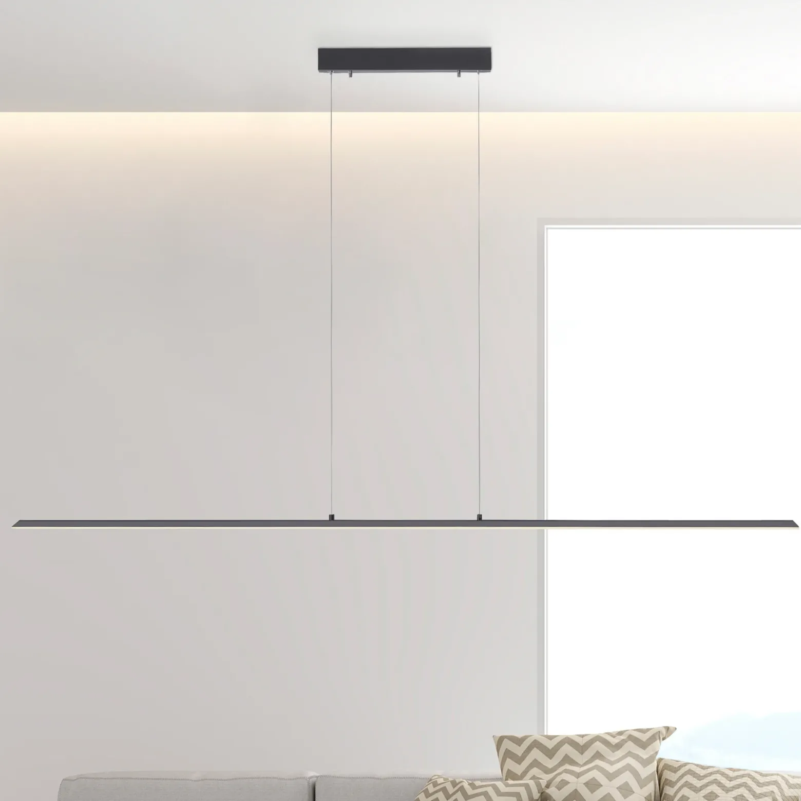 Lámpara colgante LED PURE Lite, grafito, 160 cm, CCT, atenuable