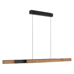 Lámpara colgante LED PURE Moto-Rise, roble/perla negra, aluminio, CCT