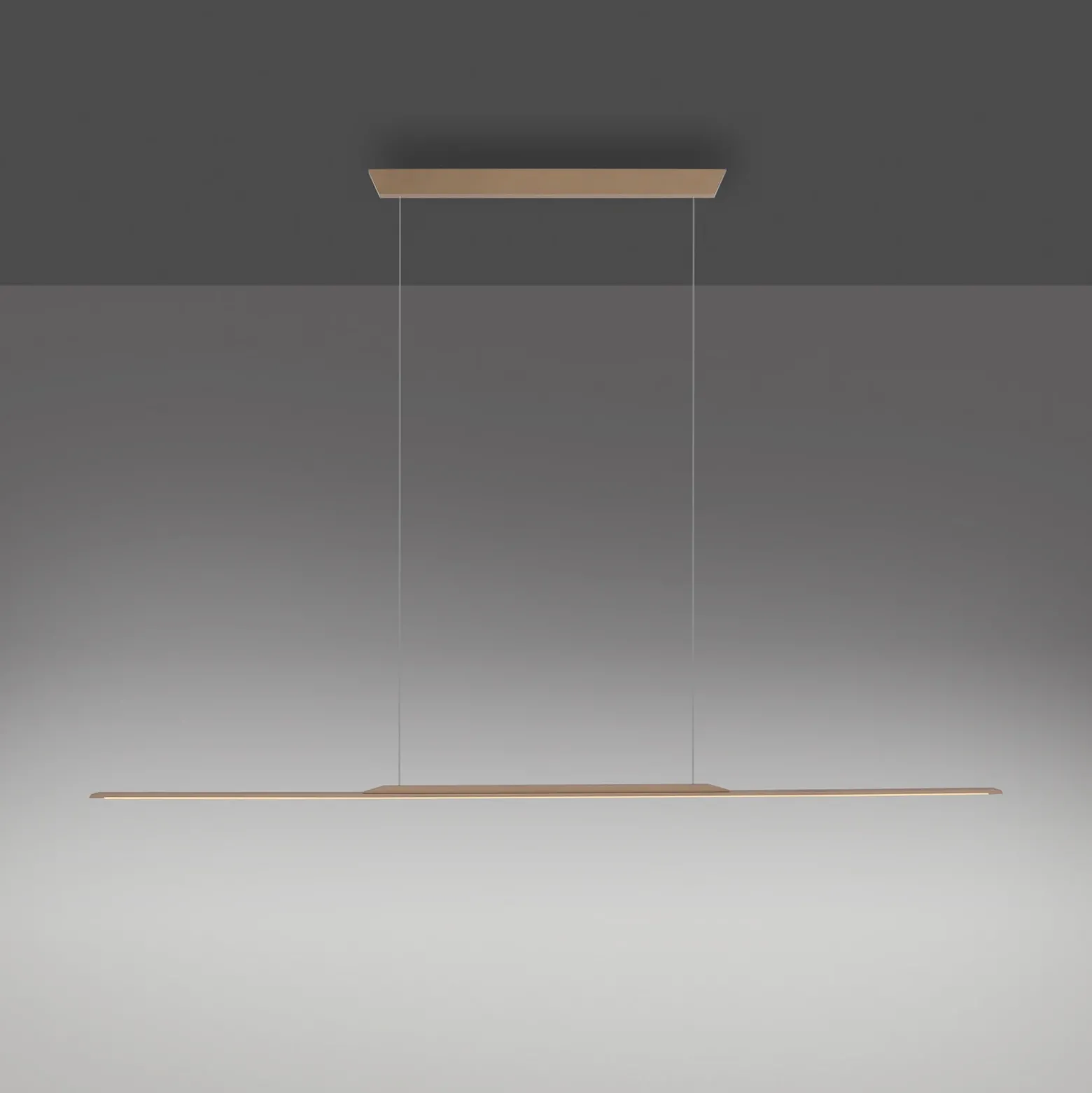 Lámpara colgante LED PURE Surface, bronce, 160 cm, aluminio, 3000 K