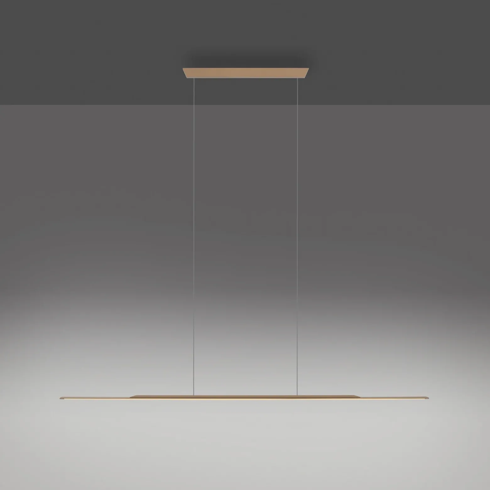 Lámpara colgante LED PURE Surface, bronce, 125 cm, aluminio, 3000 K