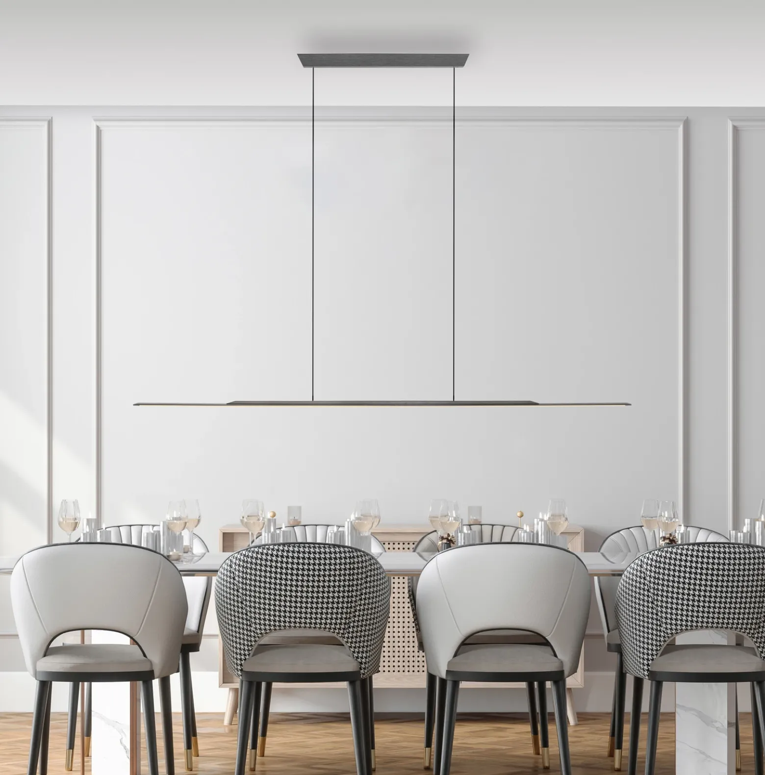 Lámpara colgante LED PURE Surface, gris, 160 cm, aluminio, 3000 K