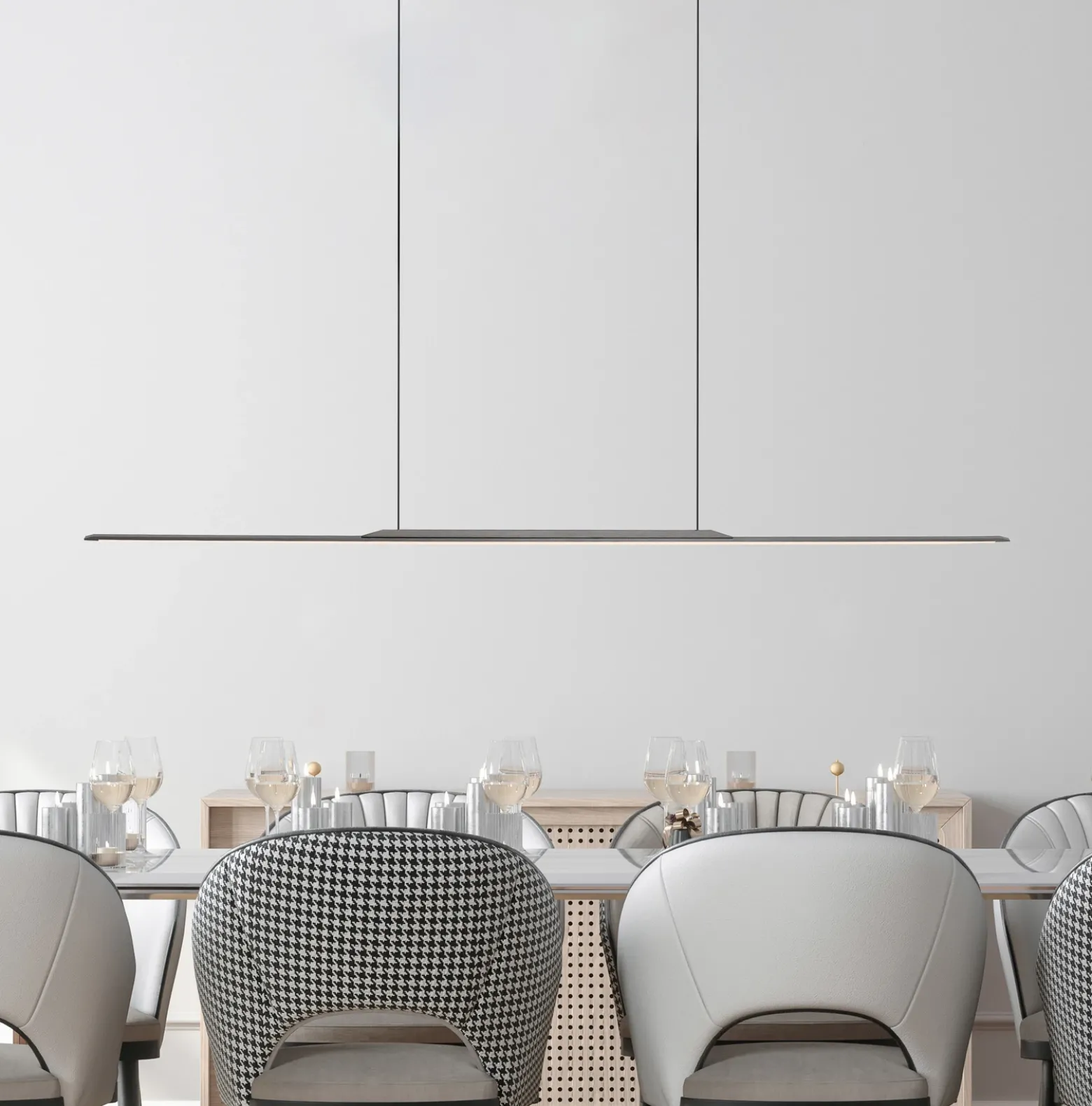 Lámpara colgante LED PURE Surface, gris, 125 cm, aluminio, 3000 K