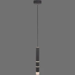 Lámpara colgante LED PURE Vega, cilíndrica, negra