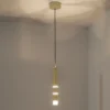 Lámpara colgante LED PURE Vega, cilíndrica, latón