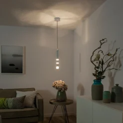 Lámpara colgante LED PURE Vega, cilíndrica, aluminio