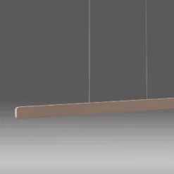 Lámpara colgante LED Q-Stretto de Paul Neuhaus, bronce, 120 cm