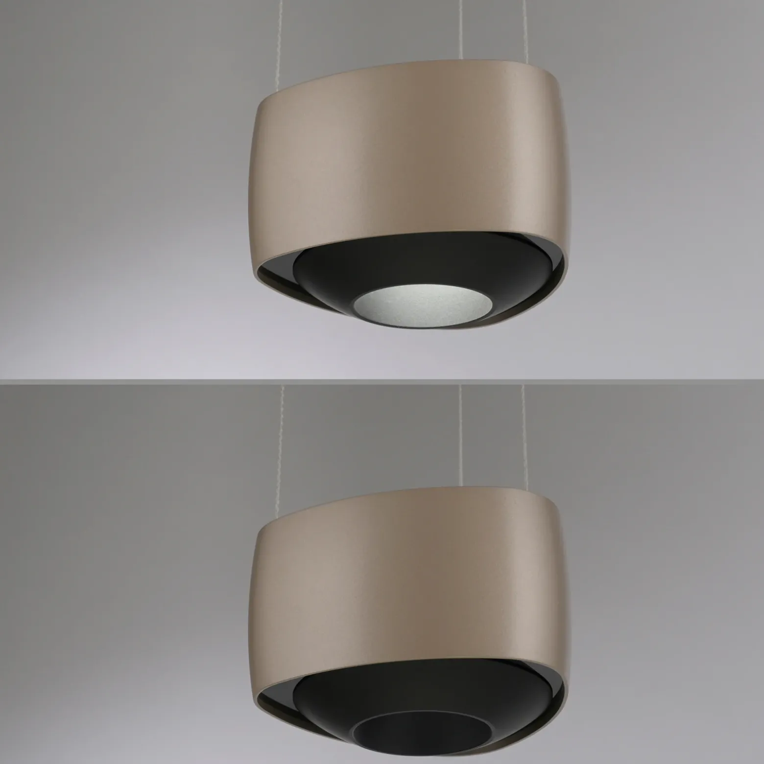 Lámpara colgante LED Q-Stretto de Paul Neuhaus, bronce, 14,5 cm