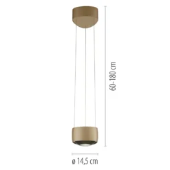 Lámpara colgante LED Q-Stretto de Paul Neuhaus, bronce, 14,5 cm