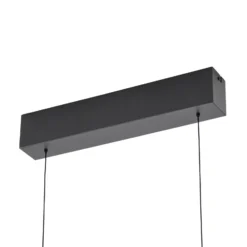 Lámpara colgante LED Quitani Lisene, roble/negro, CCT, 117 cm, atenuable.