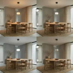 Lámpara colgante LED Quitani Shiro, 1 luz, altura regulable, cristal