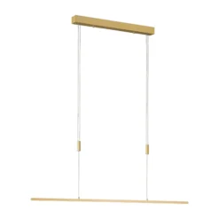 Lámpara colgante LED Quitani Tolu, longitud 119 cm, latón