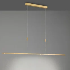 Lámpara colgante LED Quitani Tolu, longitud 179 cm, latón