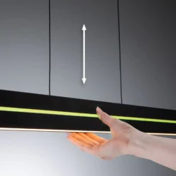 Lámpara colgante LED Raiko de Paulmann, negra, 100 cm, RGBW, atenuable.