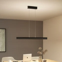 Lámpara colgante LED Raiko de Paulmann, negra, 100 cm, RGBW, atenuable.