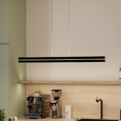 Lámpara colgante LED Raiko de Paulmann, negra, 100 cm, RGBW, atenuable.
