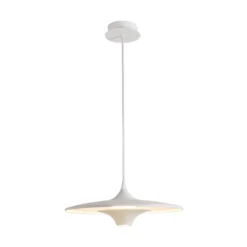 Lámpara colgante LED Rene, blanca, Ø 42 cm, metal