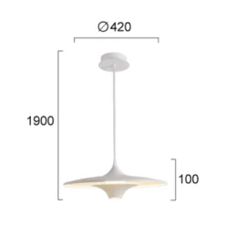 Lámpara colgante LED Rene, blanca, Ø 42 cm, metal
