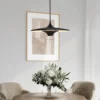 lámpara colgante LED Rene, negra, Ø 42 cm, metal