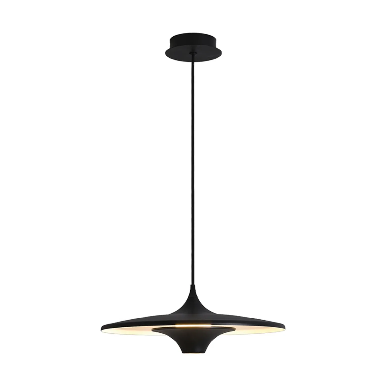 lámpara colgante LED Rene, negra, Ø 42 cm, metal