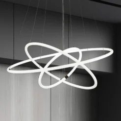 Lámpara colgante LED Revolve, 3 luces, blanca, acrílica, atenuable