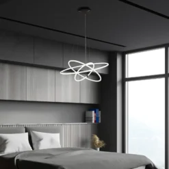 Lámpara colgante LED Revolve, 3 luces, blanca, acrílica, atenuable