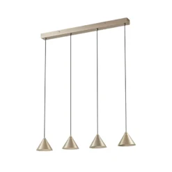Lámpara colgante LED Rhodes de Lucande, 4 luces, níquel, 82 cm