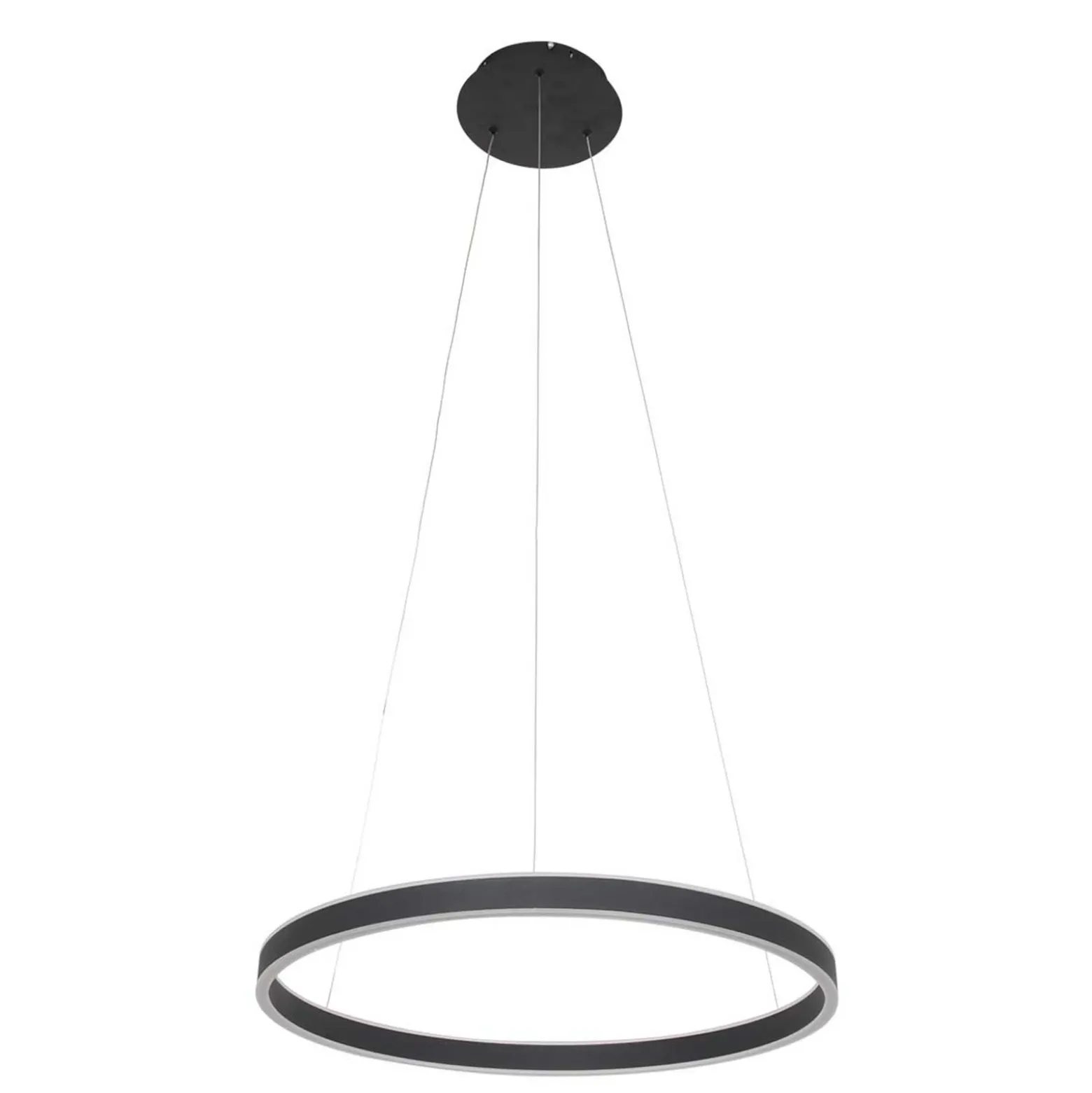 Lámpara colgante LED Ringlux Ø 60cm 2 luces negro
