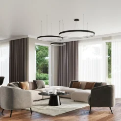 Lámpara colgante LED Rio 110, horizontal, 3.000 K, negra