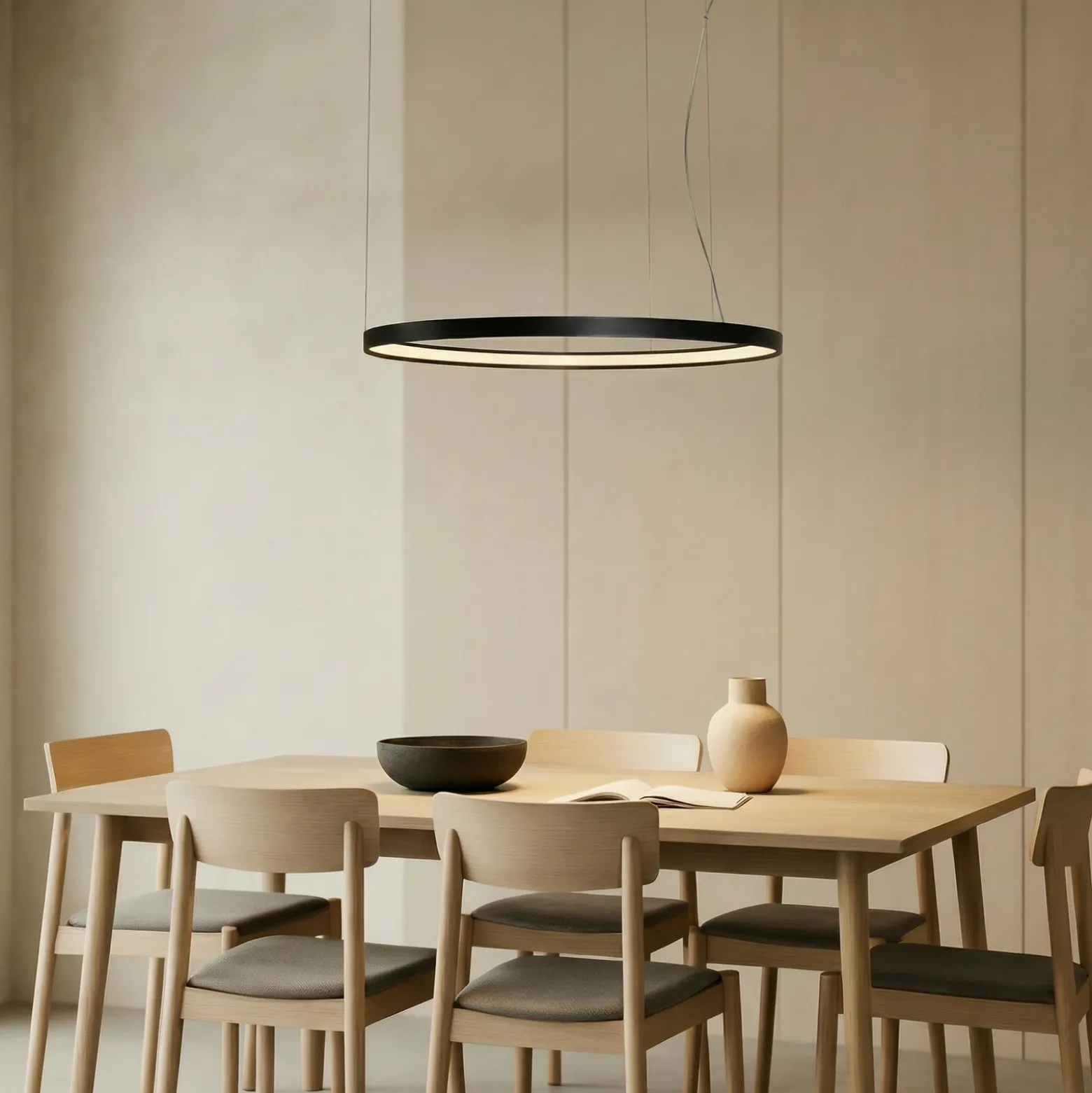 Lámpara colgante LED Rio 110, horizontal, 3.000 K, negra