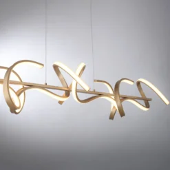 Lámpara colgante LED Rizos, latón, metal, 99 cm de largo, atenuable
