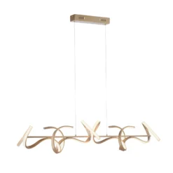 Lámpara colgante LED Rizos, latón, metal, 99 cm de largo, atenuable