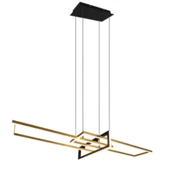Lámpara colgante LED Salinas, color latón, metal, 110 cm de largo