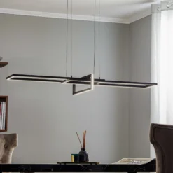 Lámpara colgante LED Salinas, 3.000 K, negro mate