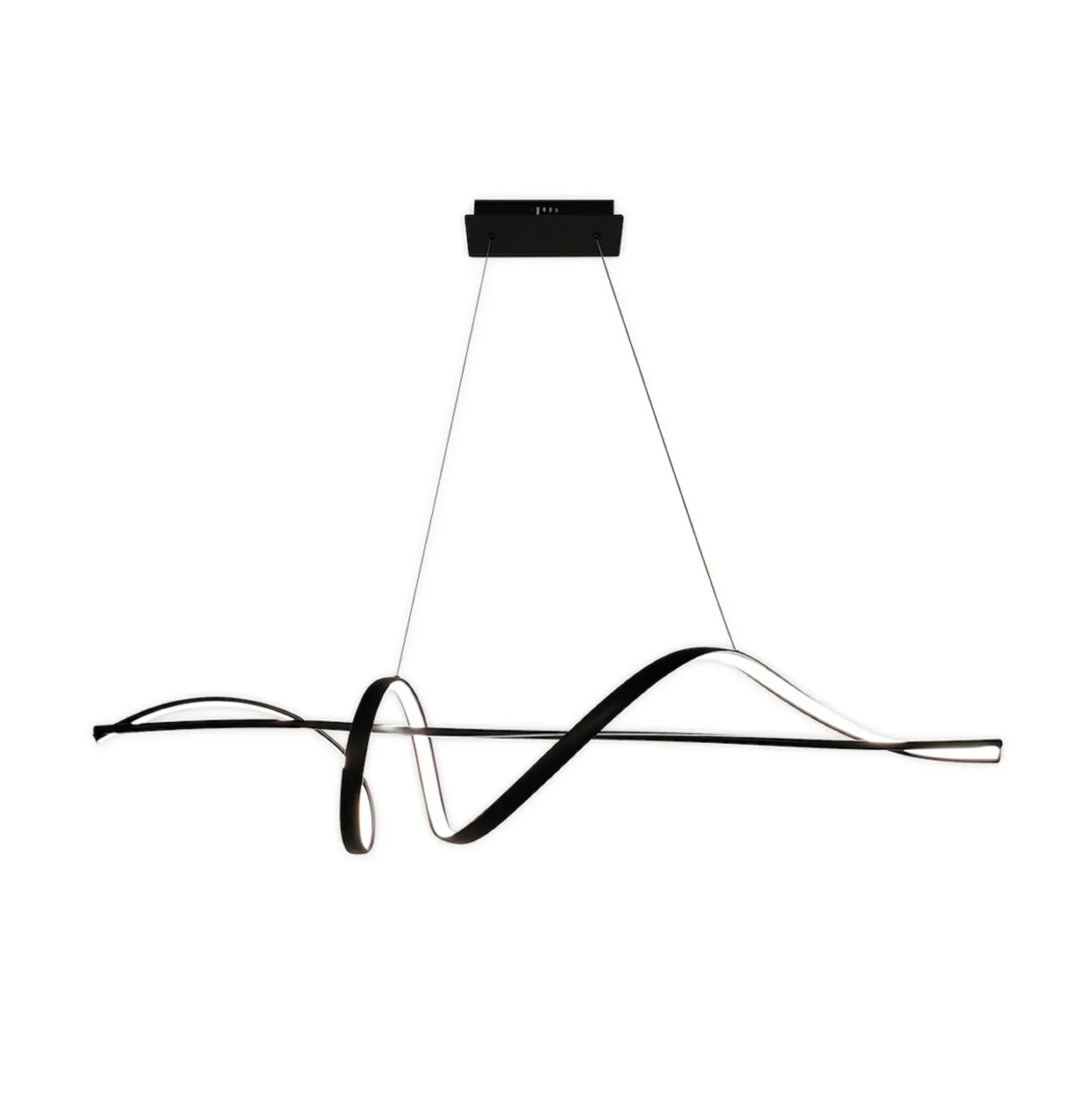 Lámpara colgante LED Sash, metal, negro, 4000 K