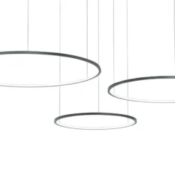 Lámpara colgante LED Saturno, negro, 3 luces, metal, 4000 K