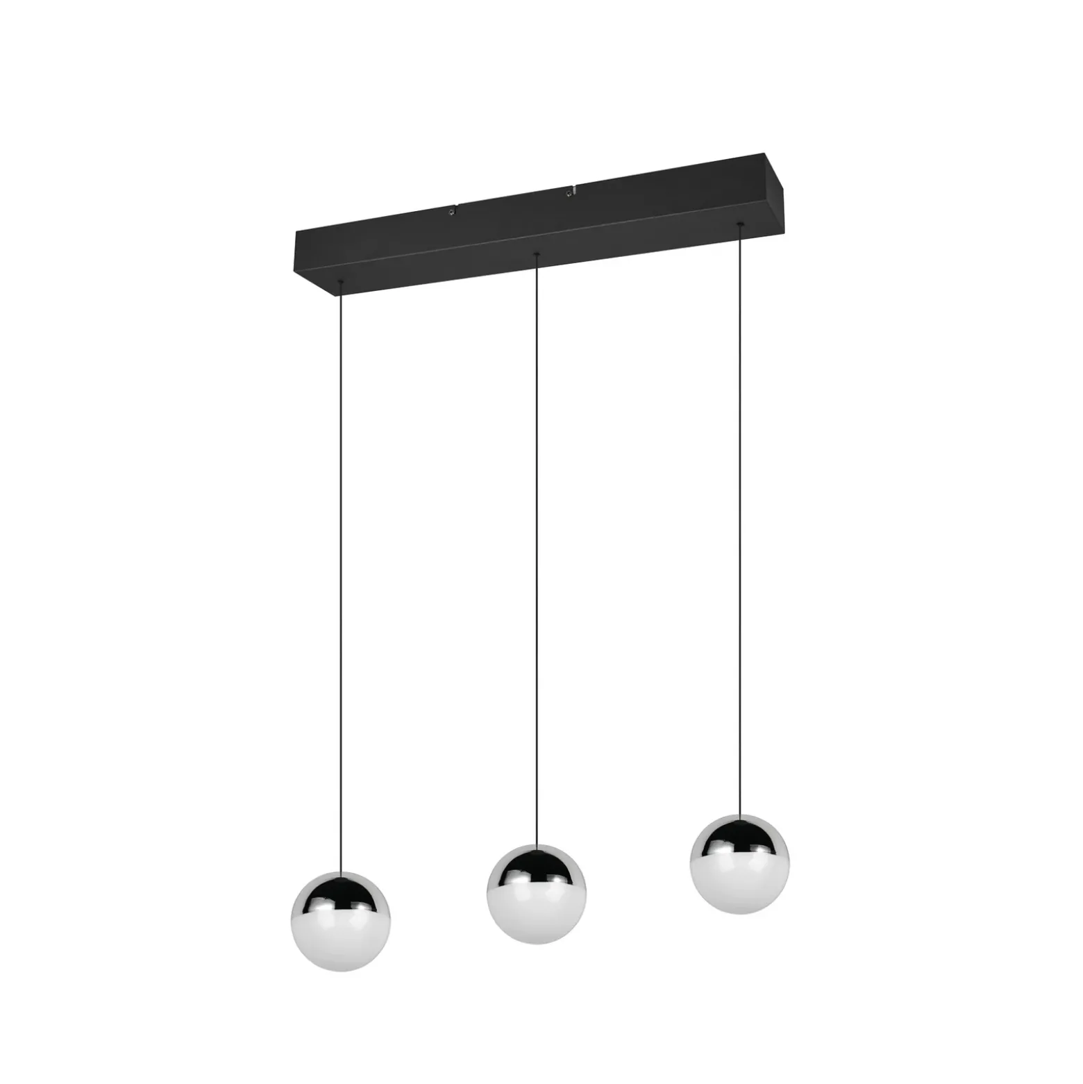 Lámpara colgante LED Senta, cromada, longitud 62 cm, 4000 K, 3 luces.