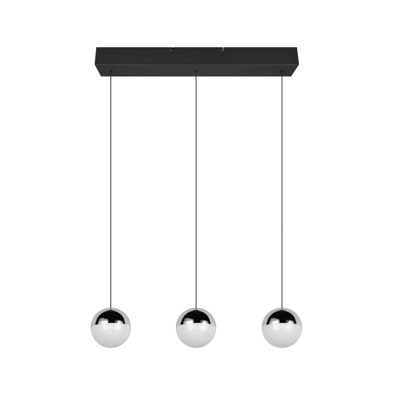 Lámpara colgante LED Senta, cromada, longitud 62 cm, 4000 K, 3 luces.