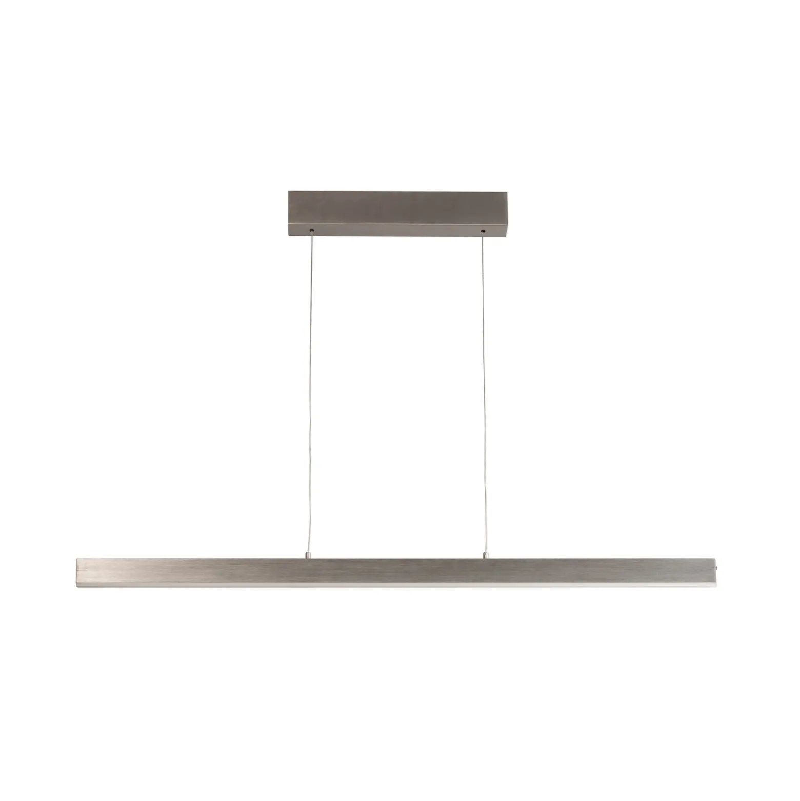 Lámpara colgante LED Silvano, níquel, longitud 115 cm, CCT, regulador táctil